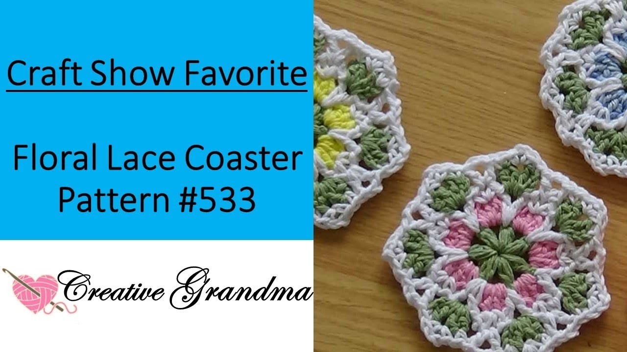 Floral Lace Coaster Pattern # 533  Crochet Tutorial