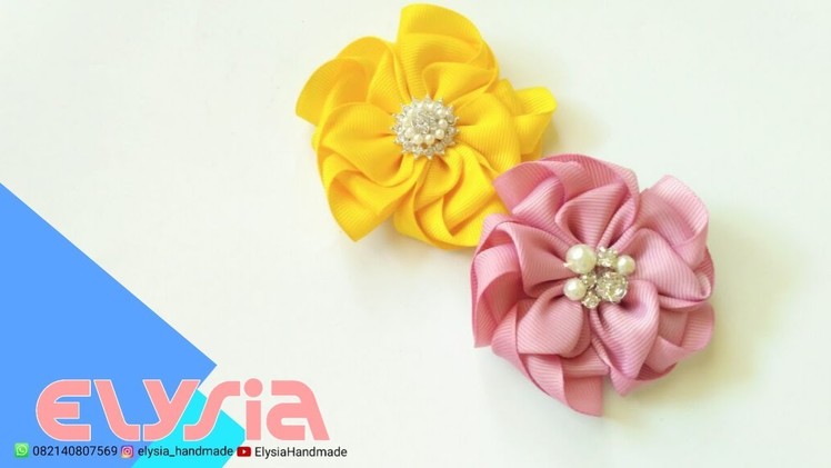 Flores Graciosas ???? DIY Kanzashi Flower Grace ???? DIY by Elysia Handmade