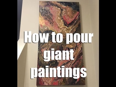 Giant poured painting art tutorial DIY by Maigan Lynn