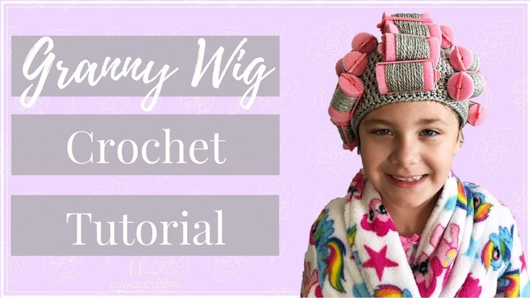 Granny Wig Crochet Pattern Tutorial Video | Hair Rollers Wig | Old Lady Wig Costume