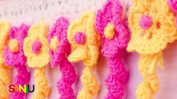 Handicraft Crochet spiral design woolen Toran Part 1