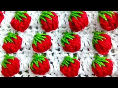 HD Strawberry ???????????? Stitch Crochet. Bobble Stitch Pattern