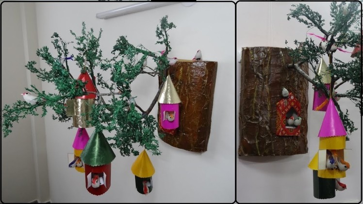 Home Decor Ideas | Wall Hanging Birdhouse DIY | Bird Nest Making | Newspaper Crafts