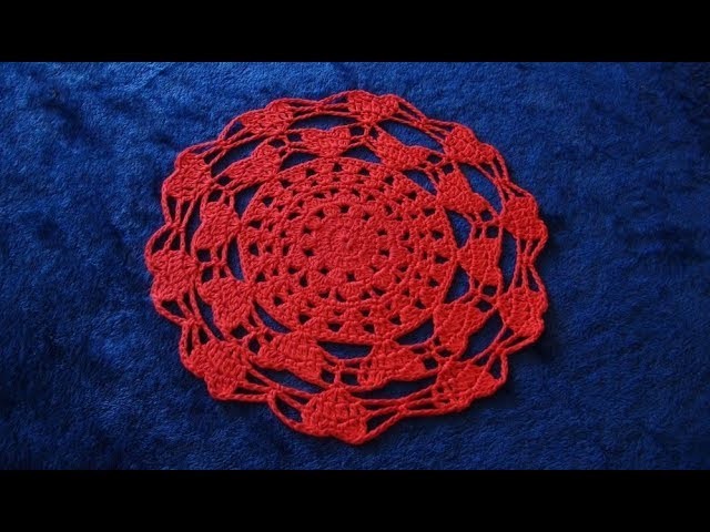 How to Crochet 13'' Doily with Lace Hearts Pattern #721│by ThePatternFamily