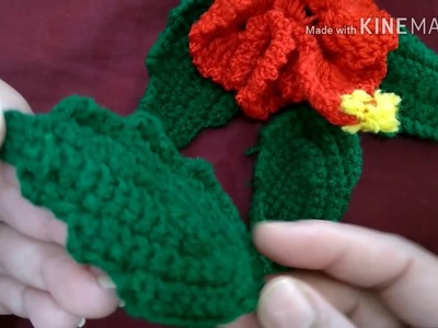 How to Crochet Hibiscus flower's leaf  # in Marathi with English subtitles #