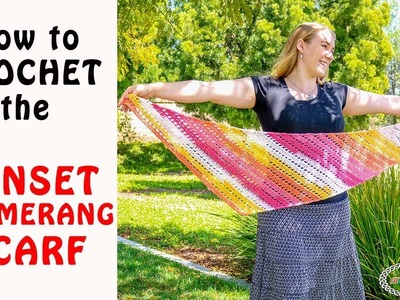 How to crochet the Sunset Boomerang Scarf