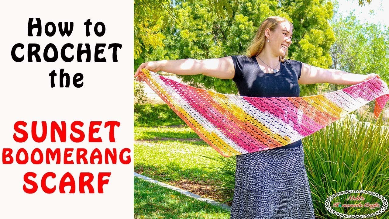 How to crochet the Sunset Boomerang Scarf