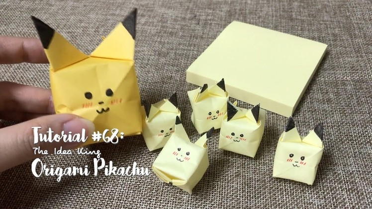 How to DIY Origami Pikachu with sticky notes? | The Idea King Tutorial #68