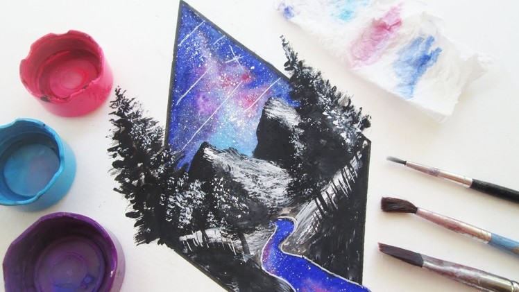 How To: DIY Watercolor Galaxy Painting 1
