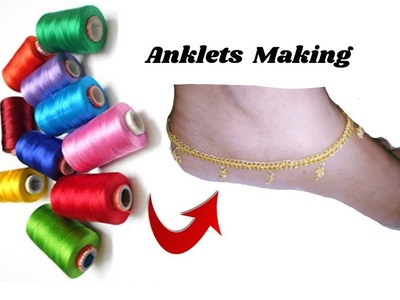 How to make Anklets with silk thread | jewellery tutorials