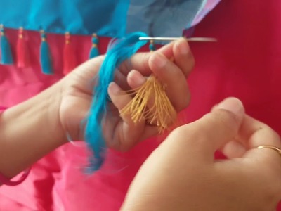 How to make baby kuchu for sarees at home || silk thread saree kuchu making video
