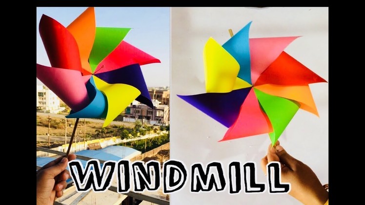 How to make craft paper windmill or paper fan a very easy to DIY craft ideas for kids in summer 2018