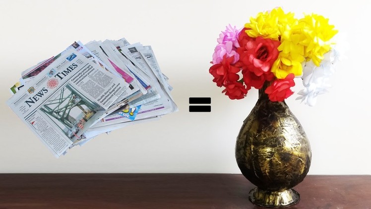 How to Make Paper Flower Pot | News Paper Craft | Crafts Junction