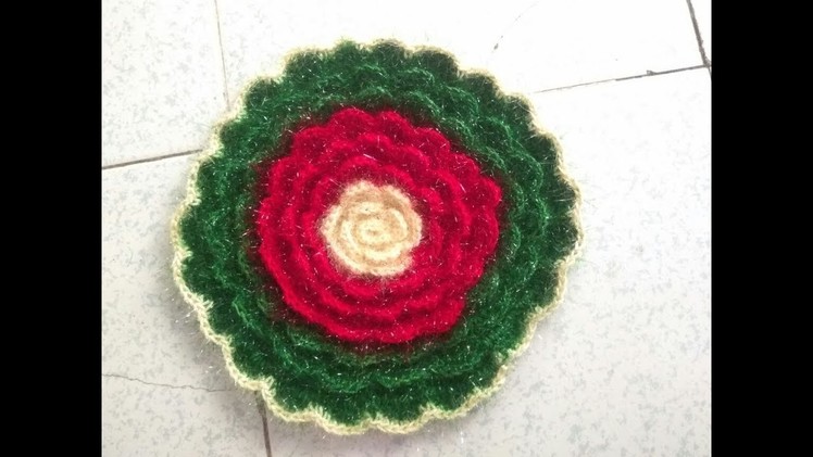 How to make woolen rose rumaal ideas at home