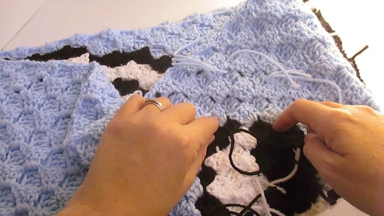 How to weave in ends of a c2c blanket