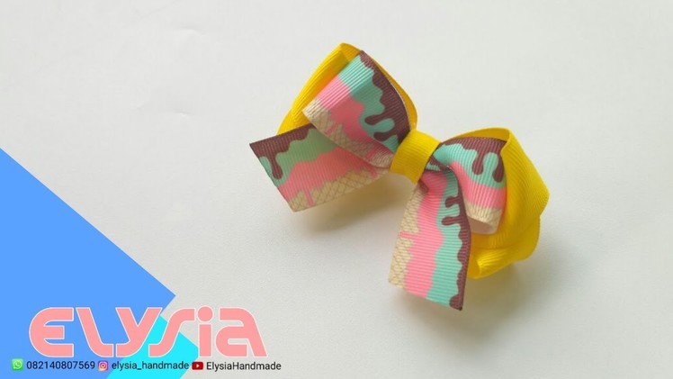 Laço Mini Boutique Ice Cream ???? #Ribbon Bow ???? DIY by Elysia Handmade