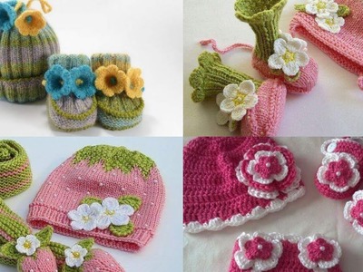 Latest design of woollen hats, caps, scarfs for kids,.latest crochet caps design for babies.hats