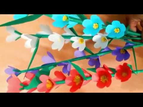 Paper Flower Stick | কাগজের ফুল | DIY Paper Craft : Flower Stick
