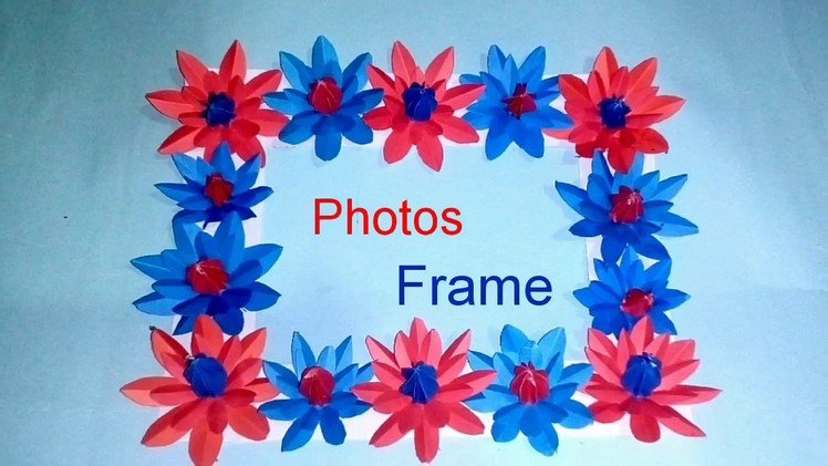 Photo Frame Idea Using Crafts Paper→How To Make Photos Frame→DIY Handmade Photo Frame Idea At Home→2