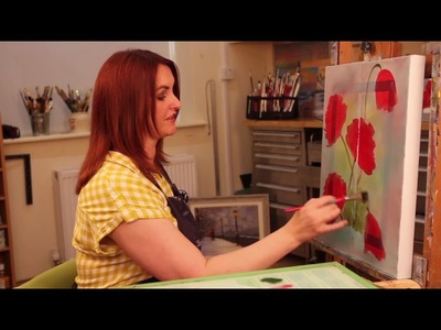 Poppy Duo Flower OIL PAINTING TUTORIAL- Paint With Maz Online PREVIEW