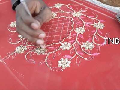 Simple maggam work blouse designs | Simple Life Hacks, Diy | hand embroidery flowers simple