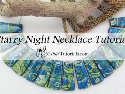 Starry Night Polymer Clay Necklace Tutorial