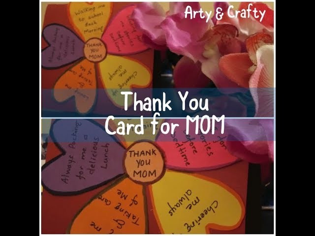 THANK YOU CARD FOR MOM#MOTHERS DAY CARD#PAPER FLOWER#KIDS CRAFT# ...