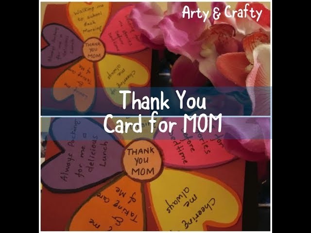 THANK YOU CARD FOR MOM#MOTHERS DAY CARD#PAPER FLOWER#KIDS CRAFT#HANDMADE CARD TUTORIALS