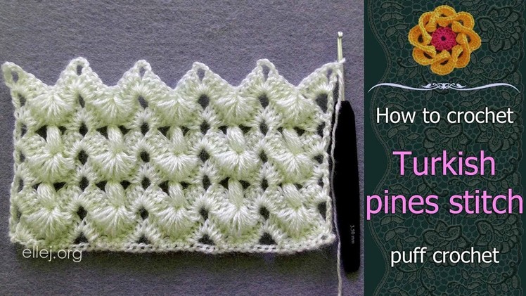 Turkish Stitch Pattern • Puff Stitch Baby Blanket • Step by Step Crochet Tutorial • ellej.org