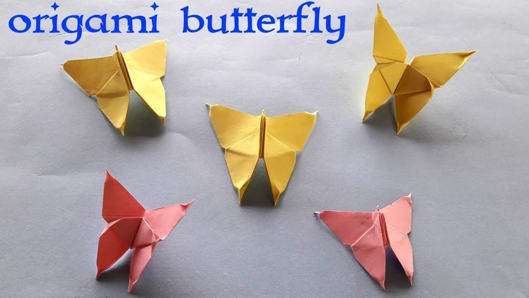 Cara membuat origami kupu-kupu hiasan dinding. how to make origami butterfly for wall hangings