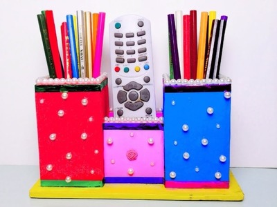CARDBOARD PENCIL HOLDER | How to Make Pencil Holder.stand out of Cardboard |