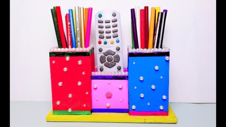 CARDBOARD PENCIL HOLDER | How to Make Pencil Holder.stand out of Cardboard |