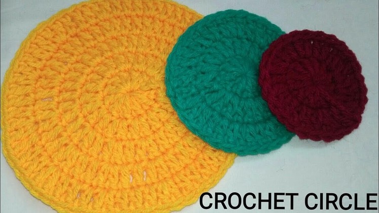 Crochet Circle| How to crochet a Flat Circle| Hindi| Double Crochet Circle| Vinkam |Round Thalposh