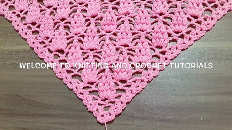 Crochet  Design #11# (HINDI) - How to Crochet triangle shawl !! (Poncho)