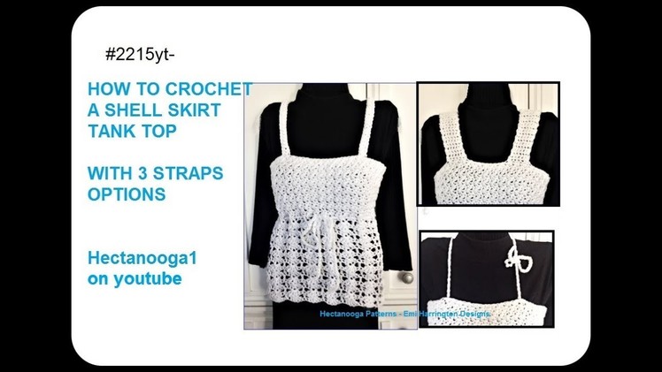 Crochet Summer Tank Top  Sweater with shell stitch, make any size,  Pattern #2215yt