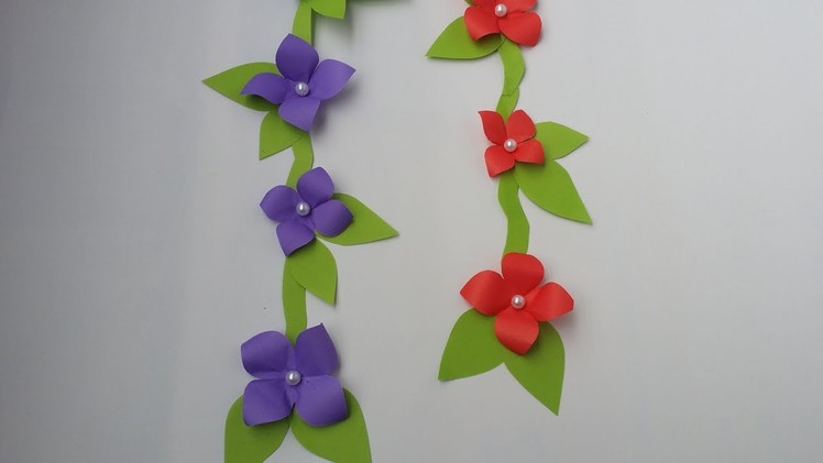 DIY: Wall Decoration Idea!!! How to Make Beautiful Flower Trailer. Lata for Wall.Room Decoration!!!