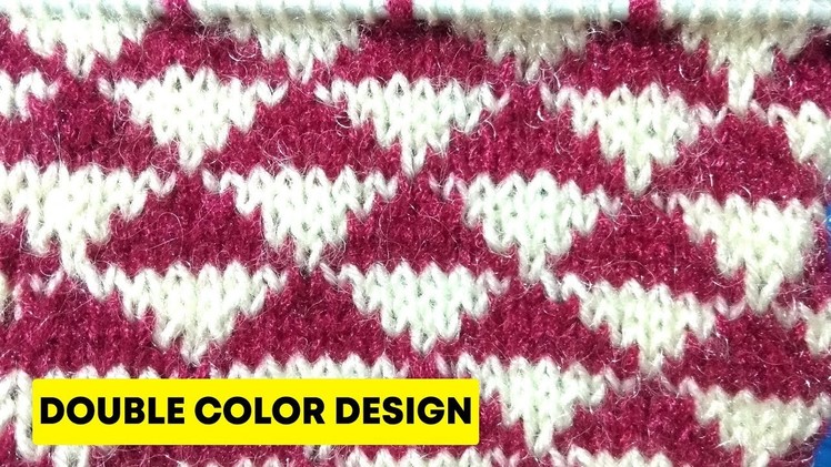 Double Color Knitting Pattern Design tutorial in Hindi