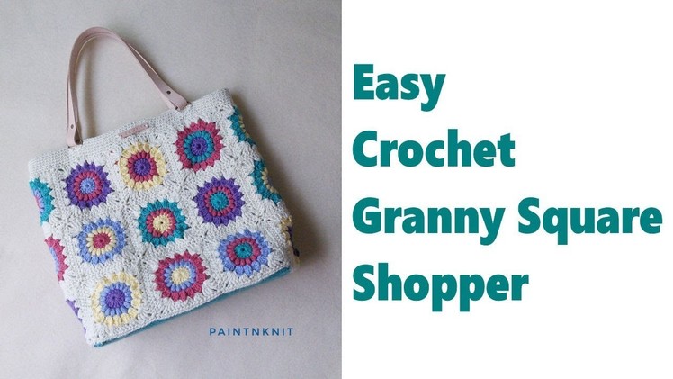 Easy DIY Granny Square Crochet Shopper Tote