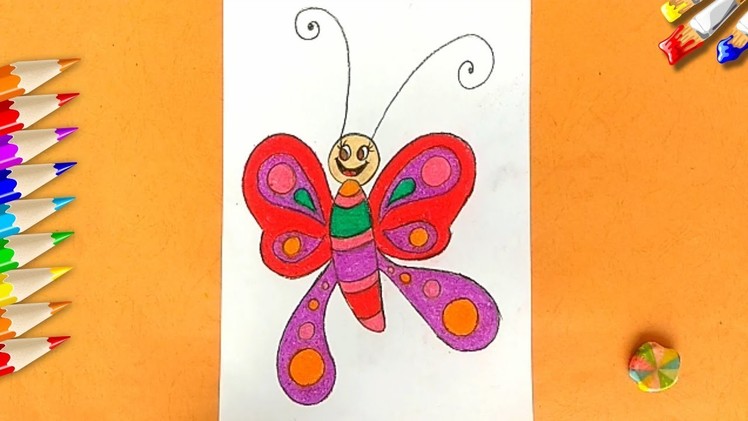 How to Draw a Butterfly for kids | Draw a Carton  Butterfly