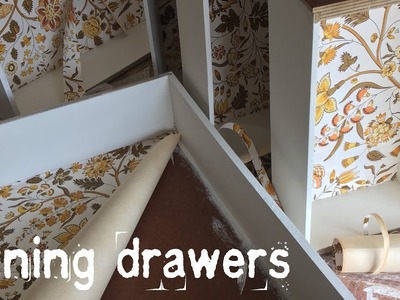 How to line drawers with wallpaper - Retro Caravan Restoration