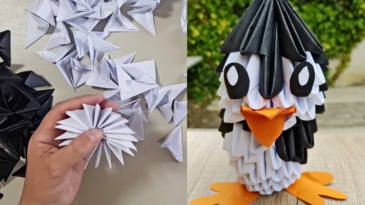 How to make 3D Origami Pinguin - Diella Crafts