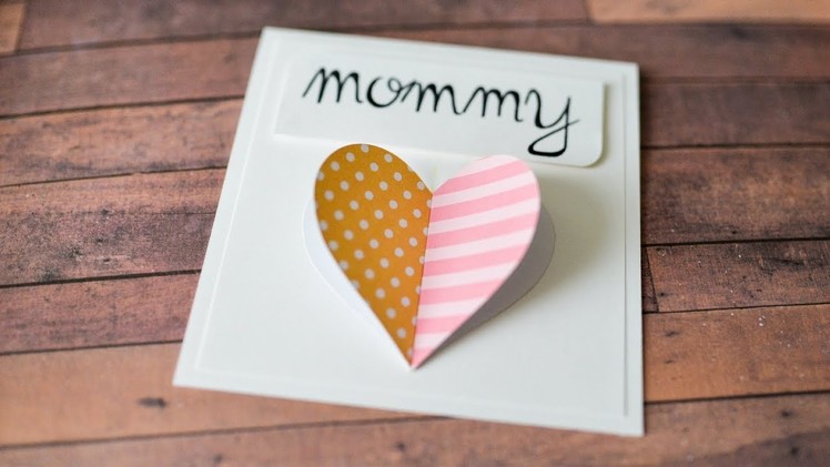 How to make : a Card for Mother's Day with a Heart | Kartka na Dzień Matki - Mishellka #286 DIY