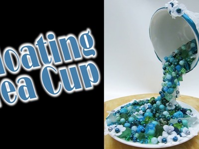 How To Make A Floating Tea Cup with Blue Beads and White Flower DIY Tutorial Craft by Hey Maaa