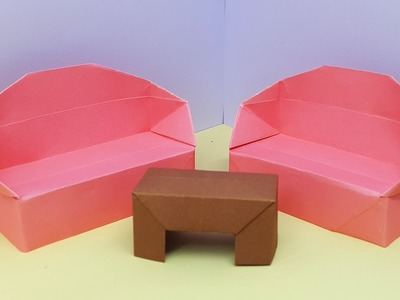 How to make a Paper Sofa (Double) - Origami for Beginners