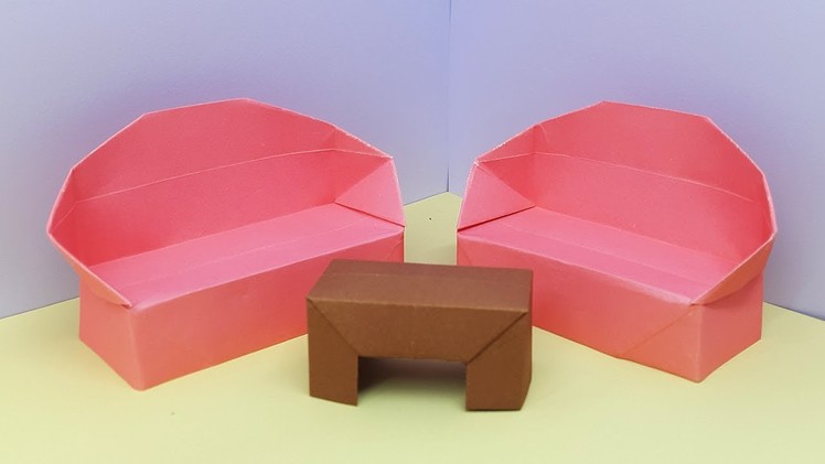 How to make a Paper Sofa (Double) - Origami for Beginners