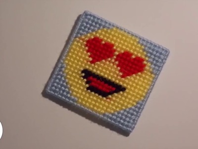 How to make a Plastic Canvas Heart Eyes.Love Emoji