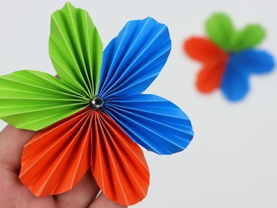 How to Make a Simple & Easy Beautiful Flower with Colour Paper Not Origami !! Easy Paper Flowers DIY