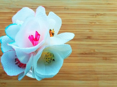 How to make a tissue paper flower. Simple tissue paper flower for beginners. Tissue paper crafts