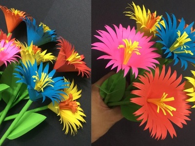 How to Make Beautiful Paper Flower | Making Paper Flowers Step by Step | DIY-Paper Crafts