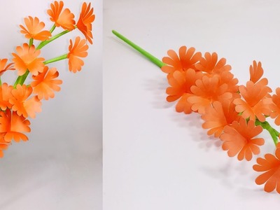 How to make beautiful paper flower stick for room decoration !!Jarine's Crafty Creation